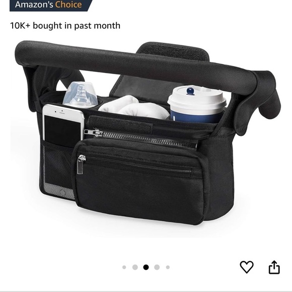 New Momcozy Universal Stroller Organizer Insulated cup Holder Black Detachable - Picture 4 of 8